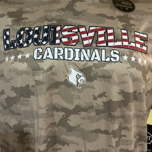 Louisville Cardinals Colosseum OHT Tan Camo SS Crew Neck Tee Shirt Mens L New - Picture 5 of 8